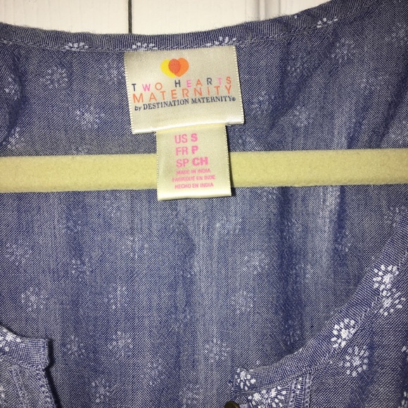 Two Hearts Maternity Chambray Sleeveless Top - Picture 3 of 4